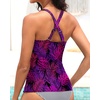 image:imageTankini Tops for Women Swimwear  Tummy Control VWire Swimsuit Top OnlyPurple Leaves