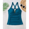 image:imageTankini Tops for Women Swimwear  Tummy Control VWire Swimsuit Top OnlyTeal