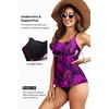 image:imageWomen Underwire Tankini Top Only  Supportive Flowy Swimsuit TopPurple Leaf