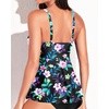 image:imageWomens Flowy Tankini Tops Only  Twist V Neck Swimsuit Bathing SuitsBlack Floral