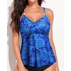 image:imageWomens Flowy Tankini Tops Only  Twist V Neck Swimsuit Bathing SuitsBlue Paisley