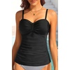 image:imageWomens Underwire Tummy Control Swimsuit Top Push Up Bathing Suit TopBlack