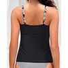 image:imageWomens Underwire Tummy Control Swimsuit Top Push Up Bathing Suit TopBlack Floral