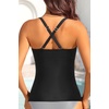 image:imageWomens Underwire Tummy Control Swimsuit Top Push Up Bathing Suit TopBlack Striped