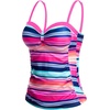 image:imageWomens Underwire Tummy Control Swimsuit Top Push Up Bathing Suit TopColorful Striped