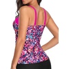 image:imageWomens Underwire Tummy Control Swimsuit Top Push Up Bathing Suit TopPink Flower
