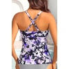 image:imageWomens Underwire Tummy Control Swimsuit Top Push Up Bathing Suit TopPurple Flowers