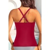 image:imageWomens Underwire Tummy Control Swimsuit Top Push Up Bathing Suit TopRed