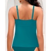 image:imageWomens Underwire Tummy Control Swimsuit Top Push Up Bathing Suit TopTeal