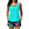 Aqua Colorful Floral
