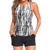 image:imageTankini Swimsuits with Shorts  Tummy Control Bathing Suits with PocketsBlack Tie Dye