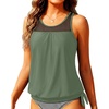 image:imageTankini Tops for Women Swimwear  Blouson Swim Top Loose Fit Bathing SuitOlive Green