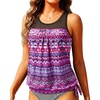 image:imageTankini Tops for Women Swimwear  Blouson Swim Top Loose Fit Bathing SuitPink Tribal