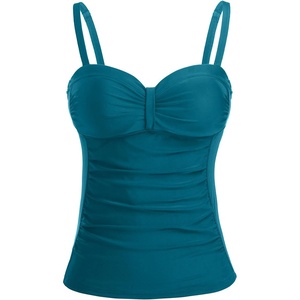 image:imageWomens Underwire Tummy Control Swimsuit Top Push Up Bathing Suit TopTeal