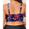 image:imageTalisea Plus Size Bikini Top Only  VNeck LaceUp Swim Bra for Large BustColorful Leaves