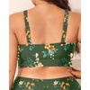 image:imageTalisea Plus Size Bikini Top Only  VNeck LaceUp Swim Bra for Large BustGreen Floral