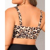 image:imageTalisea Plus Size Bikini Top Only  VNeck LaceUp Swim Bra for Large BustLeopard