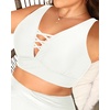 image:imageTalisea Plus Size Bikini Top Only  VNeck LaceUp Swim Bra for Large BustWhite