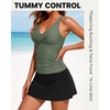 image:imageTankini Bathing Suits with Skirt Two Piece Tummy Control Twist SwimsuitsArmy Green