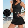 image:imageTankini Bathing Suits with Skirt Two Piece Tummy Control Twist SwimsuitsBlack