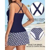 image:imageTankini Bathing Suits with Skirt Two Piece Tummy Control Twist SwimsuitsBlue Star