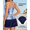image:imageTankini Bathing Suits with Skirt Two Piece Tummy Control Twist SwimsuitsBlue Tie Dye