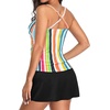 image:imageTankini Bathing Suits with Skirt Two Piece Tummy Control Twist SwimsuitsColorful Stripes