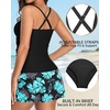 image:imageTankini Bathing Suits with Skirt Two Piece Tummy Control Twist SwimsuitsGreen Floral