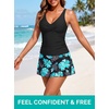 image:imageTankini Bathing Suits with Skirt Two Piece Tummy Control Twist SwimsuitsGreen Floral