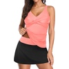 image:imageTankini Bathing Suits with Skirt Two Piece Tummy Control Twist SwimsuitsPink