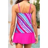 image:imageTankini Bathing Suits with Skirt Two Piece Tummy Control Twist SwimsuitsPink Striped 01