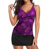 image:imageTankini Bathing Suits with Skirt Two Piece Tummy Control Twist SwimsuitsPurple Leaf