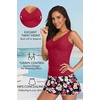 image:imageTankini Bathing Suits with Skirt Two Piece Tummy Control Twist SwimsuitsRed Flowers