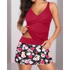 image:imageTankini Bathing Suits with Skirt Two Piece Tummy Control Twist SwimsuitsRed Flowers