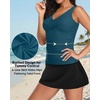 image:imageTankini Bathing Suits with Skirt Two Piece Tummy Control Twist SwimsuitsTeal and Black