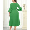 image:imagePlus Size Wedding Guest Dress  Double Bell Sleeve High Low Split DressesBright Green