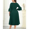 image:imagePlus Size Wedding Guest Dress  Double Bell Sleeve High Low Split DressesGreen