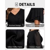 image:imagePlus Size Wedding Guest Dress  Formal Long Sleeve A Line V Neck Midi DressBlack