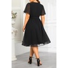 image:imagePlus Size Wedding Guest Dress  Formal V Neck High Low Chiffon Dress WomenBlackstraight Hem
