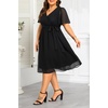 image:imagePlus Size Wedding Guest Dress  Formal V Neck High Low Chiffon Dress WomenBlackstraight Hem