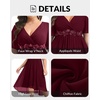 image:imagePlus Size Wedding Guest Dress  Formal V Neck High Low Chiffon Dress WomenBurgundy