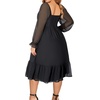 image:imagePlus Size Wedding Guest Dress Chiffon Sweetheart A Line Midi Dresses WomenBlack