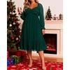 image:imagePlus Size Wedding Guest Dress Chiffon Sweetheart A Line Midi Dresses WomenGreen
