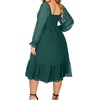 image:imagePlus Size Wedding Guest Dress Chiffon Sweetheart A Line Midi Dresses WomenGreen
