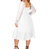 image:imagePlus Size Wedding Guest Dress Chiffon Sweetheart A Line Midi Dresses WomenWhite