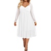 image:imagePlus Size Wedding Guest Dress Chiffon Sweetheart A Line Midi Dresses WomenWhite