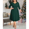 image:imagePlus Size Wedding Guest Dress Fall Semi Formal 34 Sleeve Aline Midi DressForest Green
