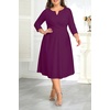 image:imagePlus Size Wedding Guest Dress Fall Semi Formal 34 Sleeve Aline Midi DressPurple
