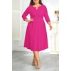 image:imagePlus Size Wedding Guest Dress Fall Semi Formal 34 Sleeve Aline Midi DressRose Red