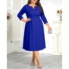 image:imagePlus Size Wedding Guest Dress Fall Semi Formal 34 Sleeve Aline Midi DressRoyal Blue